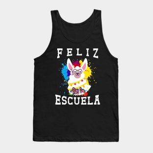 Llama Feliz 100 Dias De Escuela - 100 Days of School Spanish Tank Top